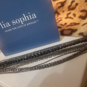 Lia Sophia Black Chain Bracelet